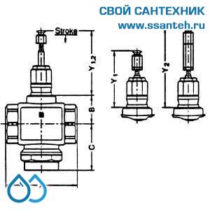10099 Honeywell, V5011R1000 Клапан двухходовой (проходной) муфтовый, PN16, DN15, Kvs 0.63, 170 °C