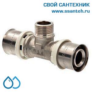 01011 Тройник пресс с переходом на нар.р. 20 х 1/2" х 20