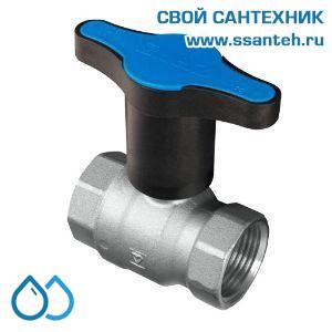 14621 HERZ 1220151 Кран шаровой синяя ручка, DN15, PN25, -30...+150°C, Kvs 17 м3/час, никелированный