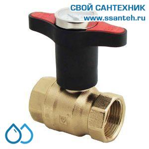 14680 HERZ 1220666 Кран шаровой красная ручка с термометром, DN50, PN25, 0...+120°C, Kvs 270 м3/час, без покрытия