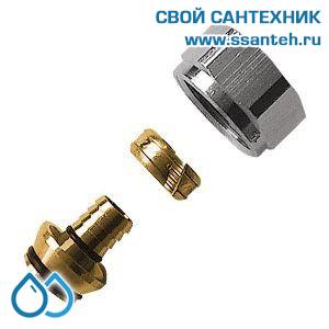 15352 HERZ, 1609806 Соединитель "евроконус" для PE-Xc труб, 18 х 2,5, гайка G3/4"