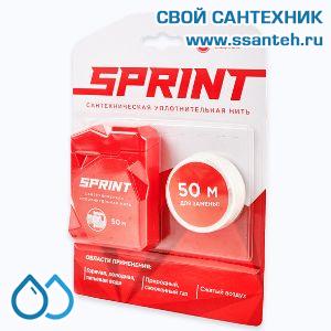 15541 СантехМастерГель Sprint Сантехническая уплотнительная нить, бокс 50 м., + катушка 50 м., блистер