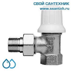 18012 Honeywell, V2605E0015 Клапан ручной радиаторный регулировочный угловой, 1/2", Kvs 1.95, Ру 10, 120С, с предварительной настройкой