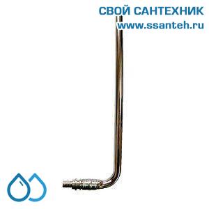 18109 Herz, P541491 Отвод для подключения радиатора под надвижную гильзу с никелированной трубкой, 15-14x2,0, L=300мм