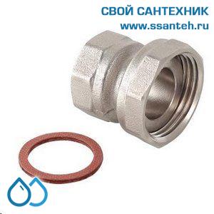 19700 Полусгон с накидной гайкой 3/4" х 1/2" ВР, с плоским уплотнительным кольцом