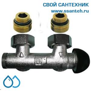 20041 HERZ 1379992 Узел нижнего подключения панельного радиатора угловой, 1/2"-3/4"(ЕК), 120°C, 10 бар, для однотрубных систем, термостат справа, H