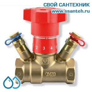 23769 HERZ 1421772 Клапан балансировочный с измерительными клапанами, DN20, 3/4", PN25, Kvs 2,38 м3, -20...+130°С,  Штремакс-GN
